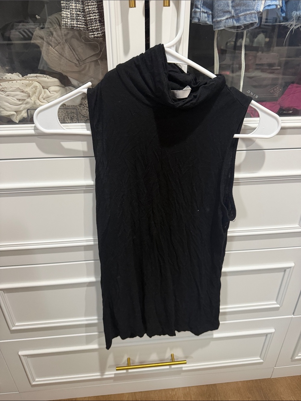 H&M Black Sleeveless Mock Neck Tank Top